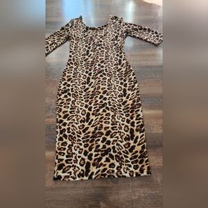 lepord print fitted dress